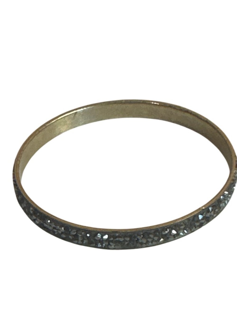 Gold-Tone Glitter Bangle Bracelet Sparkling Rhinestones Lightweight Elegant
